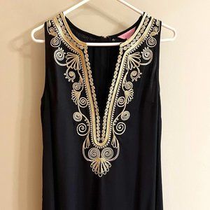 Lilly Pulitzer Black and Gold Dress Size 6 NWT